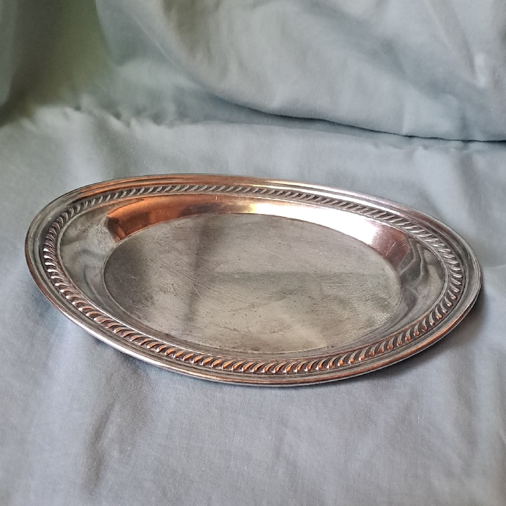 Elegant Silver Oval Tray